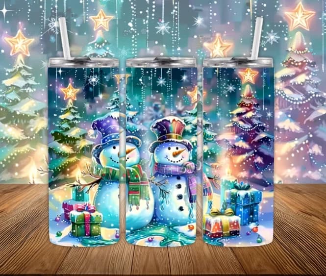Bouteille isotherme Bonhomme de neige de Noël 20 oz