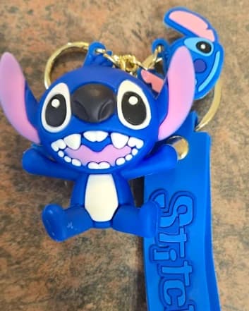 Porte-clés Stitch Bleu Sourire en PVC