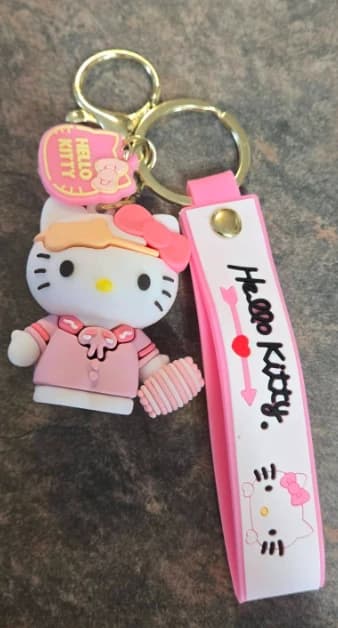 Porte-clés Hello Kitty Rose en PVC