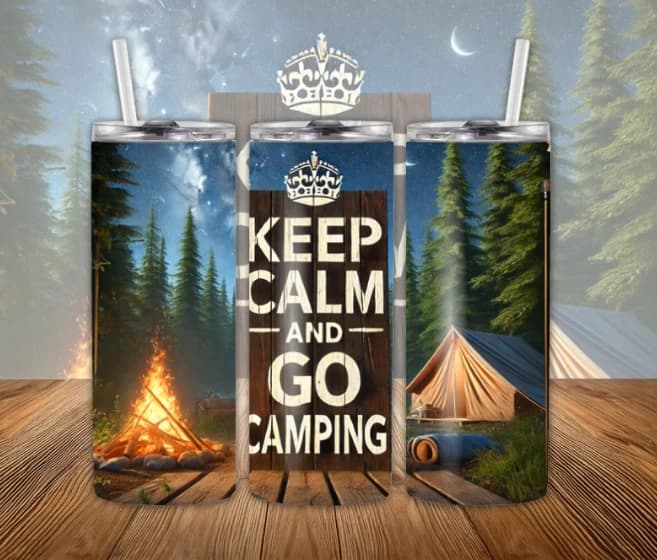 Bouteille isotherme Keep calm and go camping 20 oz