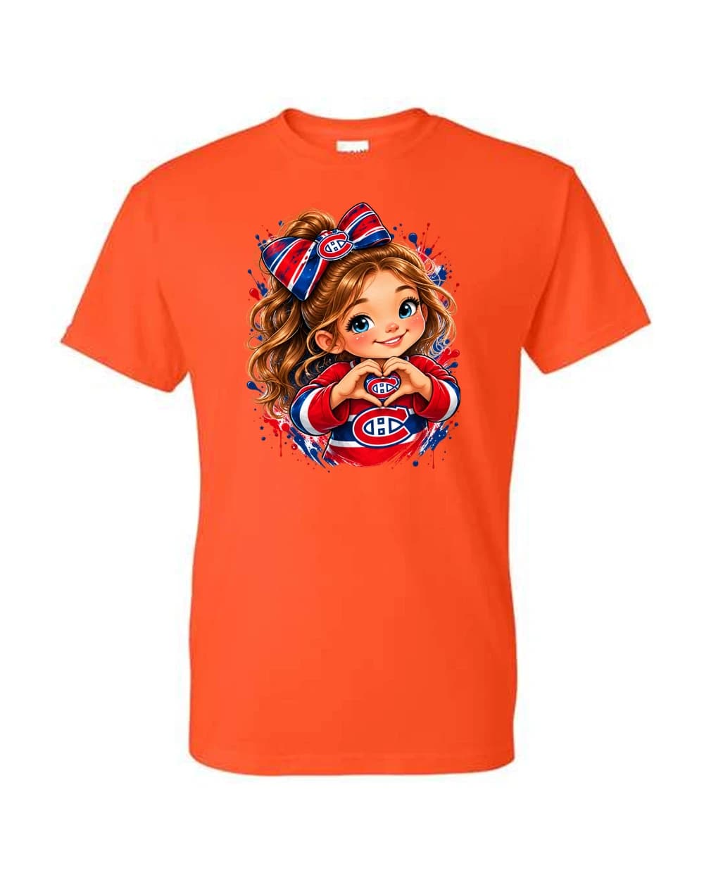 Mascotte des Canadiens en éclaboussures · Orange