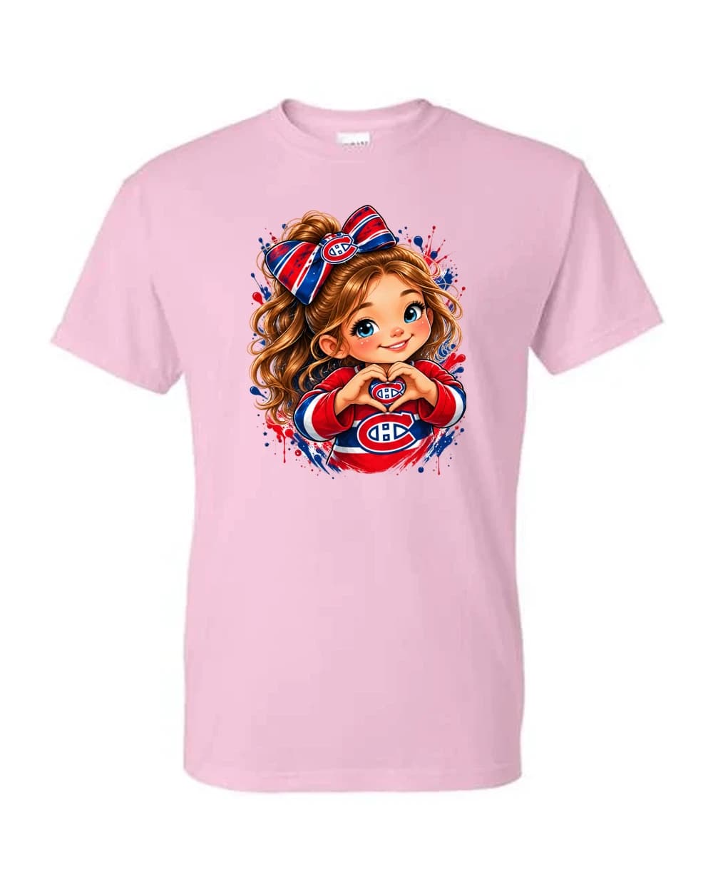 Mascotte des Canadiens en éclaboussures · Rose pâle