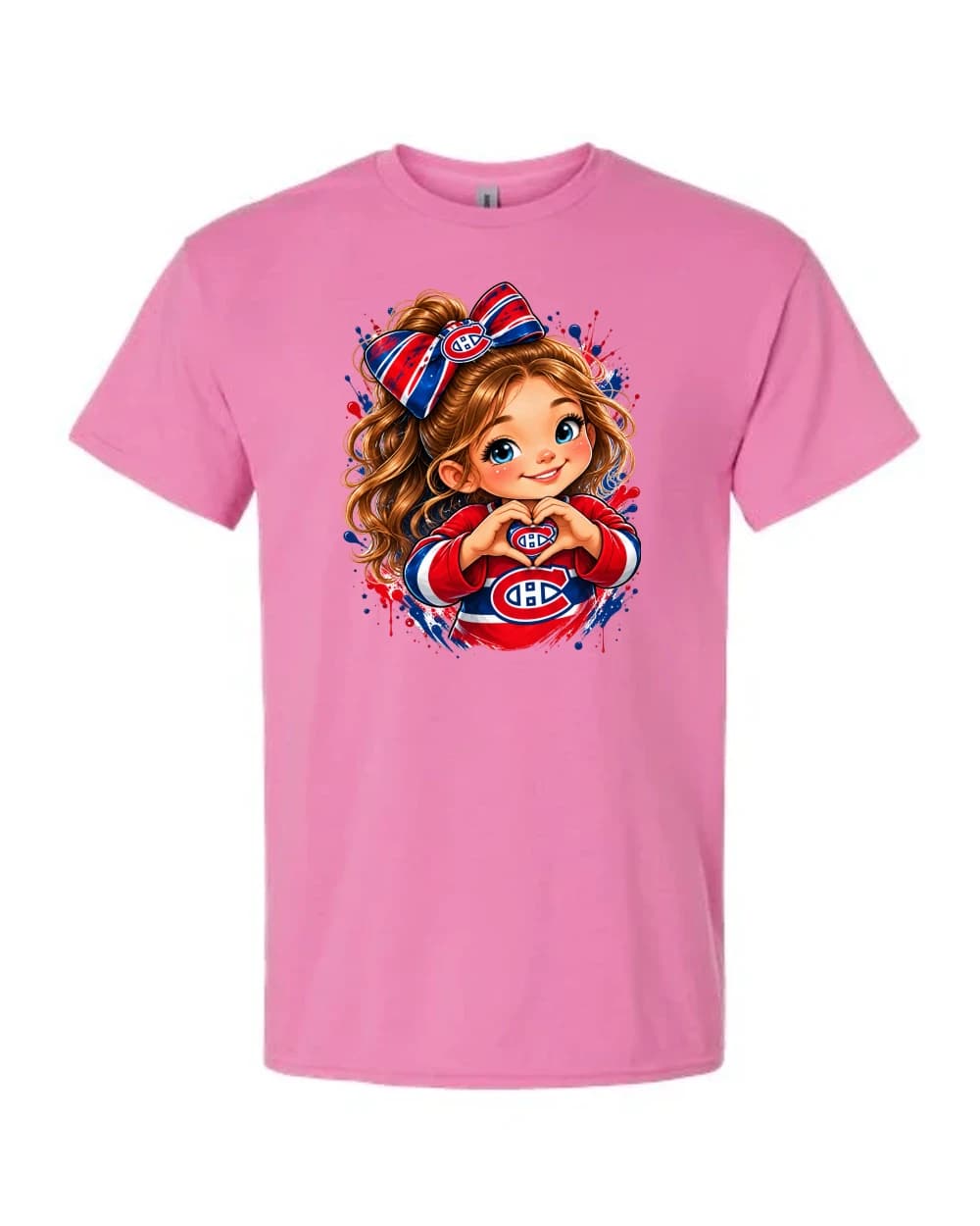 Mascotte des Canadiens en éclaboussures · Rose