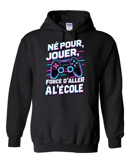 Né pour jouer, forcé d'aller à l'école · Noir