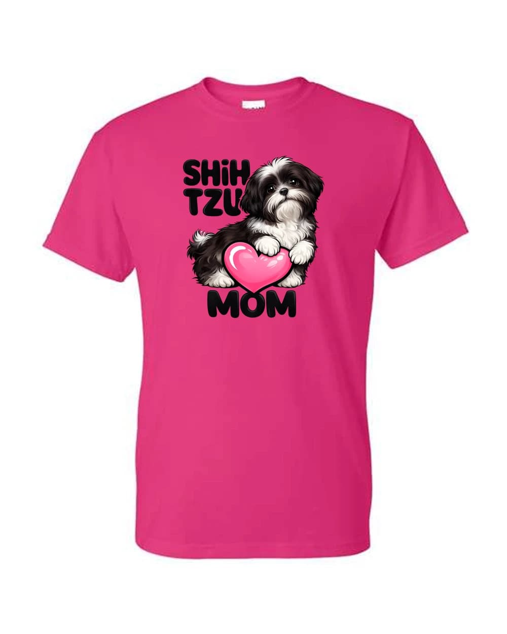 Shih Tzu Mom noir et blanc · Fuchsia