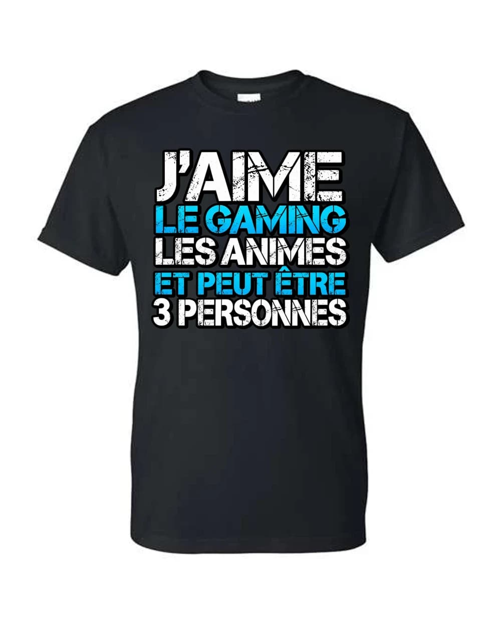 J'aime le gaming et les animés · Noir