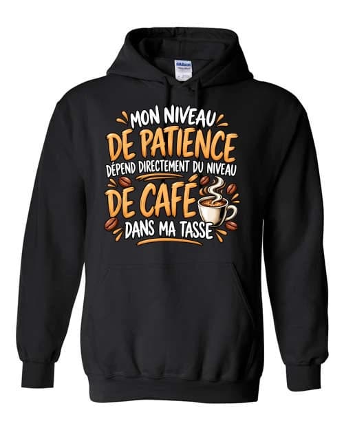 Mon niveau de patience café · Noir