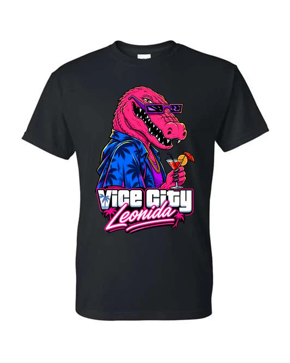 Alligator Vice City néon · Noir