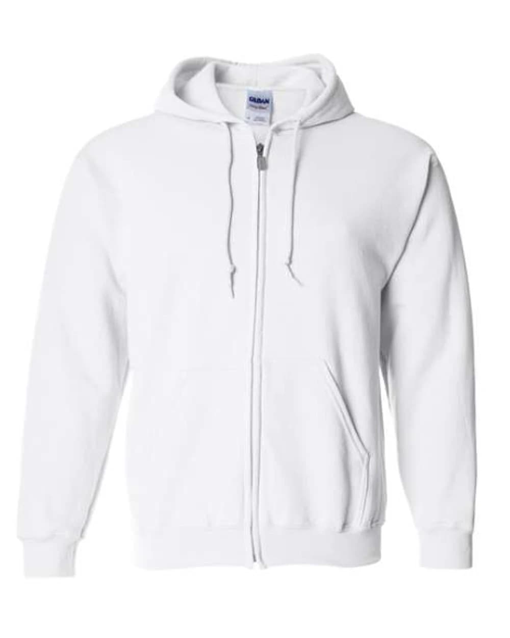 hoodie zip blanc à personnaliser